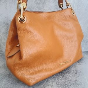 Michael Kors Raven Shoulder Tote 100% Leather Acorn/Gold